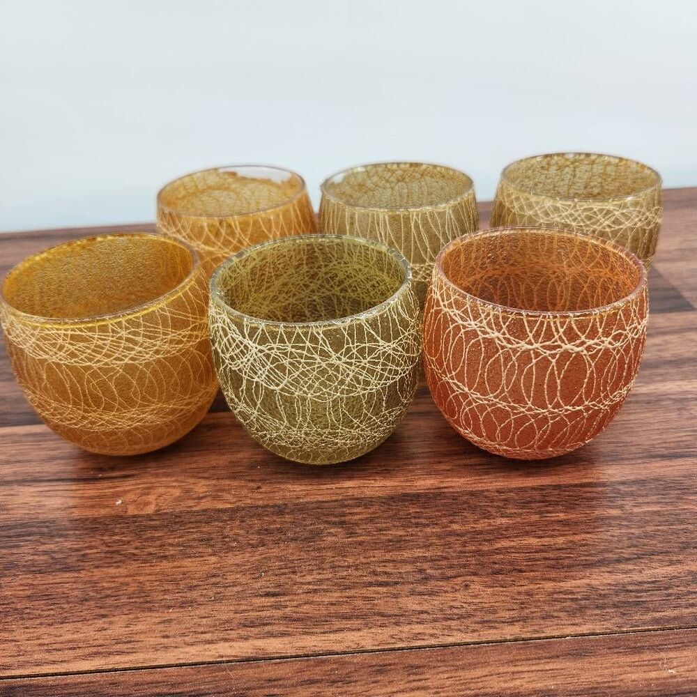 Color Craft Spaghetti String Tumblers/Bar Ware “Shat-R-Pruf” Spaghetti Ware Smal